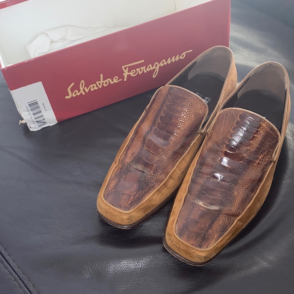 Salvatore Ferragamo snakeskin/suede Men’s shoe